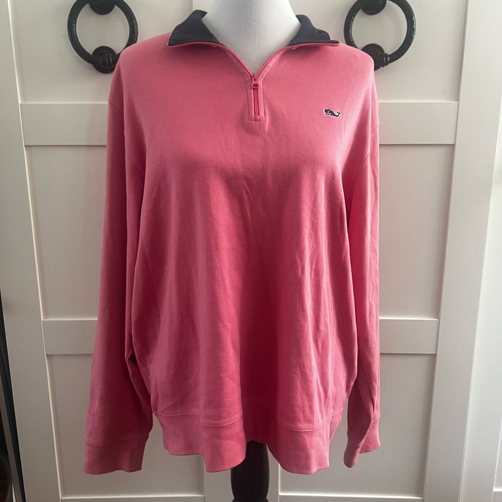 Vineyard Vines Pink Quarter-Zip Pullover